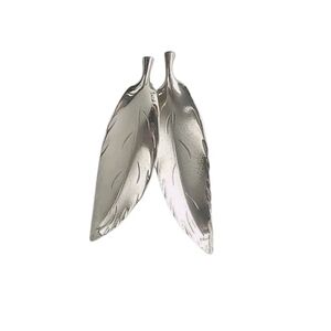 Stuart Nye Sterling Silver Leaf Earrings: Screw Back, Botanical Vintage American